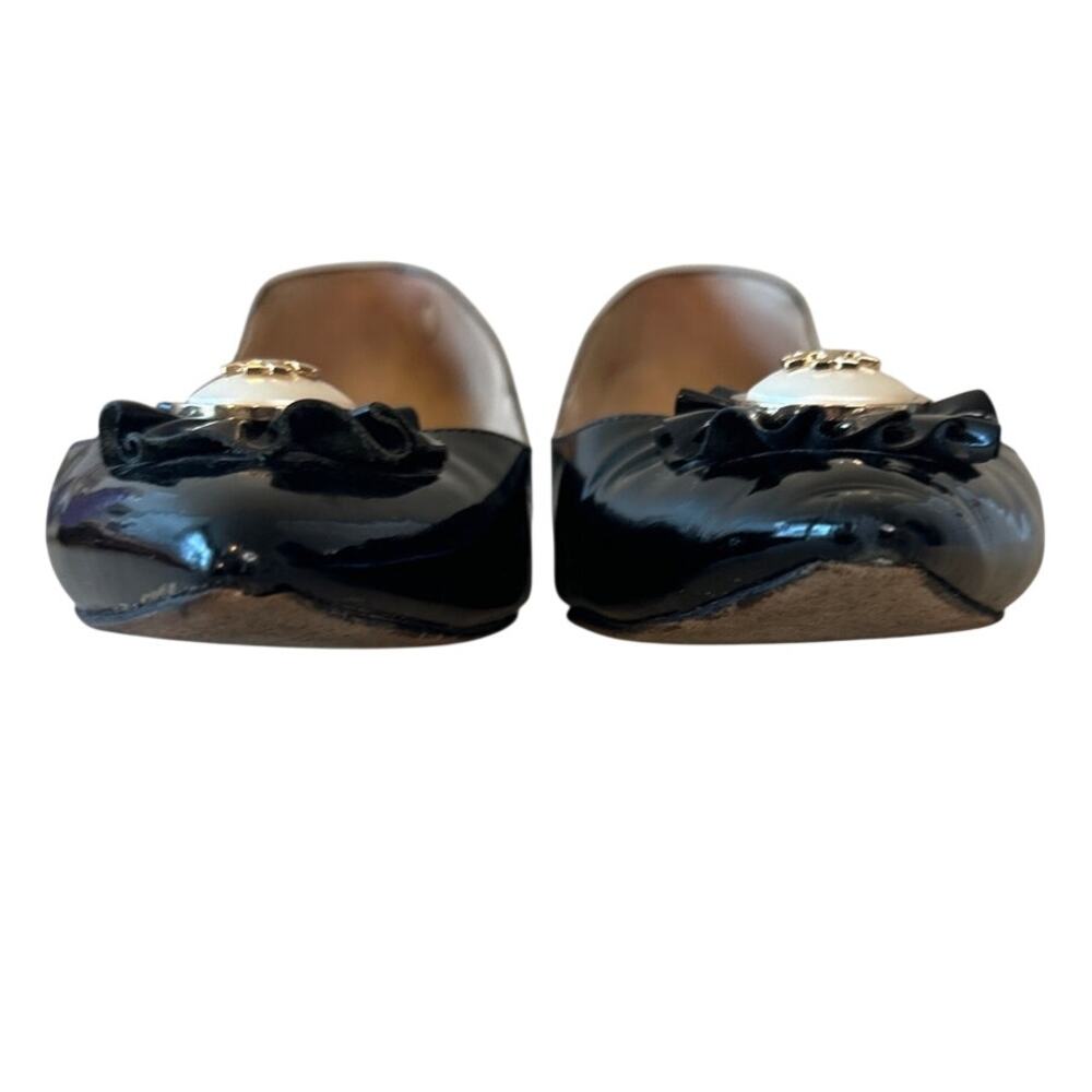 Tory Burch Melody Pointed Toe Patent‎ Flats Black 8 - Picture 3 of 15